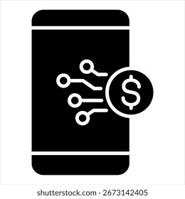 Digital Payment Glyph Icon Vector Illustration