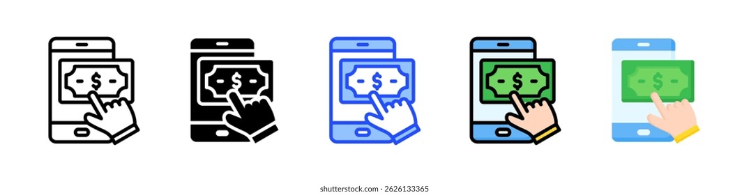 Digital Payment Icon Collection With Multiple Styles