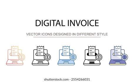 Digital Payment icon design with white background stock illustration