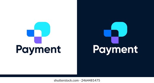 Digital payment logo design template with initial letter p logo design graphic vector icon symbols