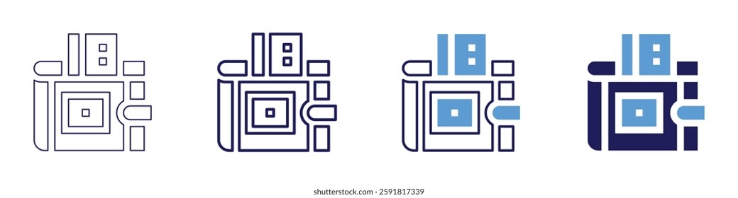 Digital payment security icon in 4 different styles. Thin Line, Line, Bold Line, Duotone. Duotone style. Editable stroke.