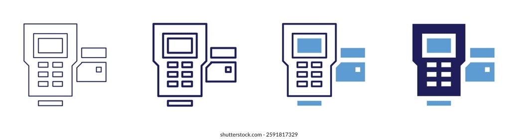 Digital payment transactions icon in 4 different styles. Thin Line, Line, Bold Line, Duotone. Duotone style. Editable stroke.