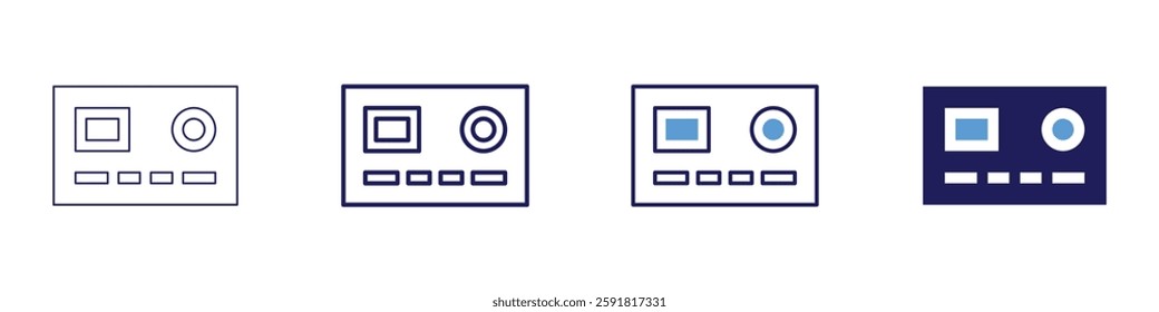 Digital payment trends icon in 4 different styles. Thin Line, Line, Bold Line, Duotone. Duotone style. Editable stroke.