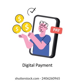 Digital Payment vector Filled outline Design illustration. Symbol on White background EPS 10 File 