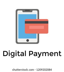A digital payment via card in mobile 