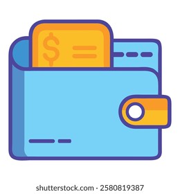 A digital payment wallet icon representing secure online financial transactions