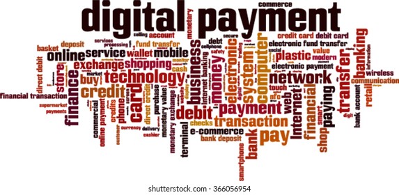 Digital payment word cloud concept. Vector illustration