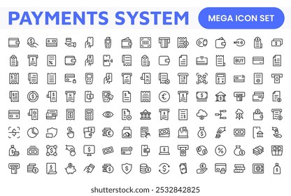Digital Payments Icon Set. Sleek and modern icons for e-commerce, online transactions, and fintech apps, designed to enhance user interfaces and streamline payment processes.