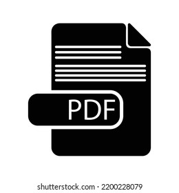 Digital Pdf Document Format Icon | Black Vector Illustration |