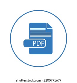 Digital Pdf Document Format Icon | Circle Version Icon |