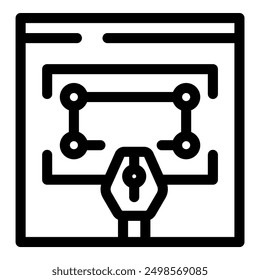 Digital pen is editing a simple website wireframe on a tablet