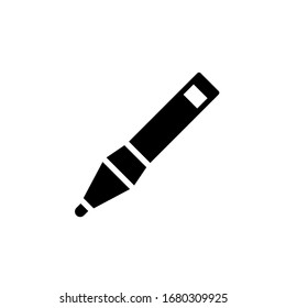 Digital pen icon vector in black solid flat design icon isolated on white background
