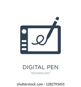 digital pen icon vector on white background, digital pen trendy filled icons from Technology collection, digital pen vector illustration