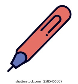 Digital pen tech gadget icon illustration