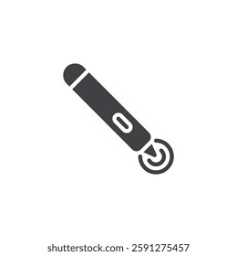 Digital pen with a touch symbol vector icon. filled flat sign for mobile concept and web design. Stylus Pen glyph icon. Symbol, logo illustration. Vector graphics