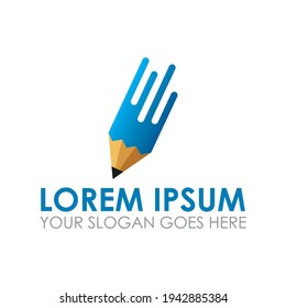 digital pen vector , education logo