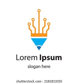 Digital pencil logo images illustration design