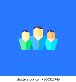 Digital People Vector Icon, The symbol of people on blue background. Simple, modern flat vector illustration for mobile app, website or desktop app     