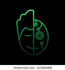 Symbol für digitale Person Einfache dünne Linie, Vektorillustration von Intelligenz-Icons für i und ux, Website oder mobile Anwendungen
