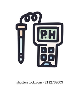 Digital Ph Meter Color Vector Doodle Simple Icon