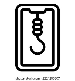 Digital phone hook icon outline vector. Digital detox. Mobile stress