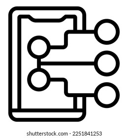 Digital phone icon outline vector. Online play. Pc console