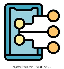 Digital phone icon outline vector. Online play. Pc console color flat