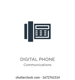 Vector de icono del teléfono digital. Icono moderno de teléfono digital plano de la colección de comunicaciones aislado en fondo blanco. La ilustración vectorial se puede utilizar para diseño gráfico web y móvil, logotipo, eps10