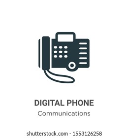 Digital phone vector icon on white background. Flat vector digital phone icon symbol sign from modern communications collection for mobile concept and web apps design.