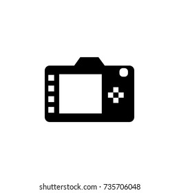 Digital photo camera back display icon on white background