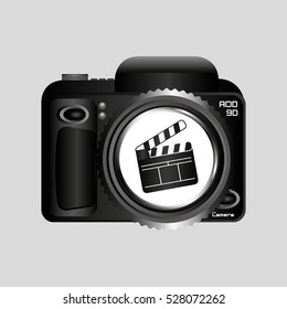 digital photo camera clapper film pin vector illustration eps 10