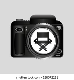 digital photo camera director movie chair vector illustration eps 10
