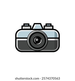 digital photo camera icon. flat design style
