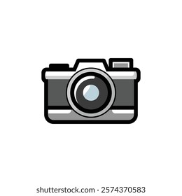 digital photo camera icon. flat design style