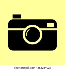 Digital photo camera icon. Flat style icon vector illustration.