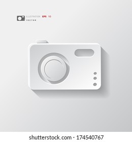 Digital photo camera icon. Photography.