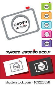 digital photo camera icon set. vector illustration.