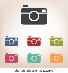 digital photo camera icon set