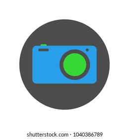 Digital photo camera icon. Vector.
