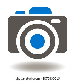 Digital Photo Camera Icon Vector. Photocamera Logo Symbol.