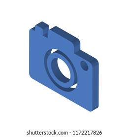 Digital Photo Camera isometric left top view 3D icon
