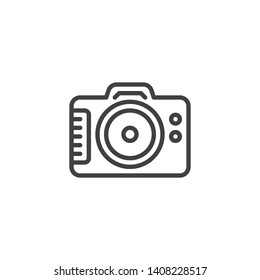 Digital photo camera line icon. linear style sign for mobile concept and web design. Camera outline vector icon. Symbol, logo illustration. Vector graphics
