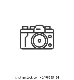 Digital photo camera line icon. linear style sign for mobile concept and web design. Photo camera outline vector icon. Symbol, logo illustration. Vector graphics