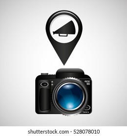 digital photo camera megaphone vector illustration eps 10