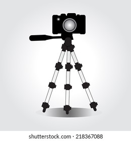 digital photo camera on  tripod vector. Camera Vector 