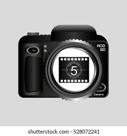 digital photo camera roll countdown numbers vector illustration eps 10