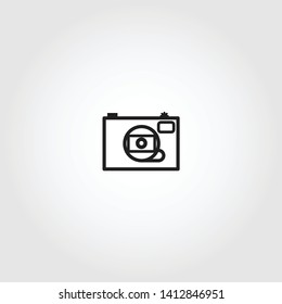 digital photo camera vector icon
