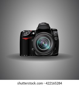Digital photo camera. Vector icon