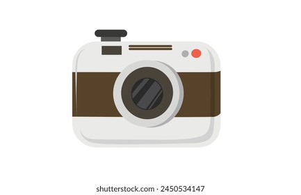 Digital photo camera vector set. Photographic equipment. Cartoon flat vector isolated on white background.