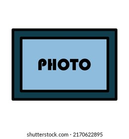 Digital Photo Frame Icon. Editable Bold Outline With Color Fill Design. Vector Illustration.